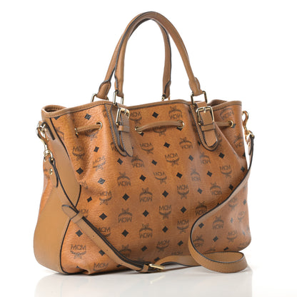 MCM Visetos Medium Drawstring Shopper Cognac 3 of 19