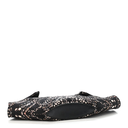 Alexander McQueen Silk Dandelion Print De Manta Clutch Black 3 of 4