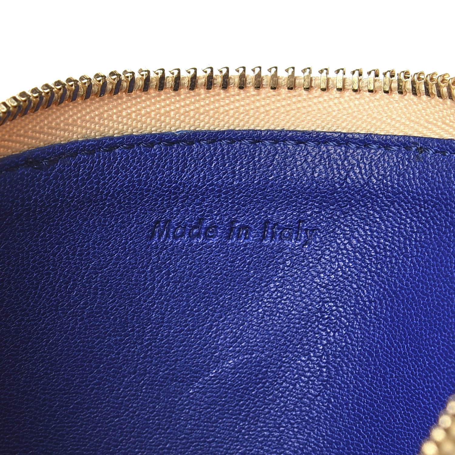 Celine Lambskin Bi-Color Coeur Coin Card Case Blue Beige 10 of 12
