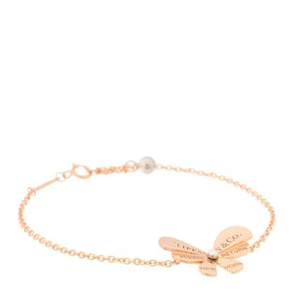 Tiffany 18K Rose Gold Sterling Silver Return to Tiffany Love Bugs Butterfly Bracelet 1 of 3