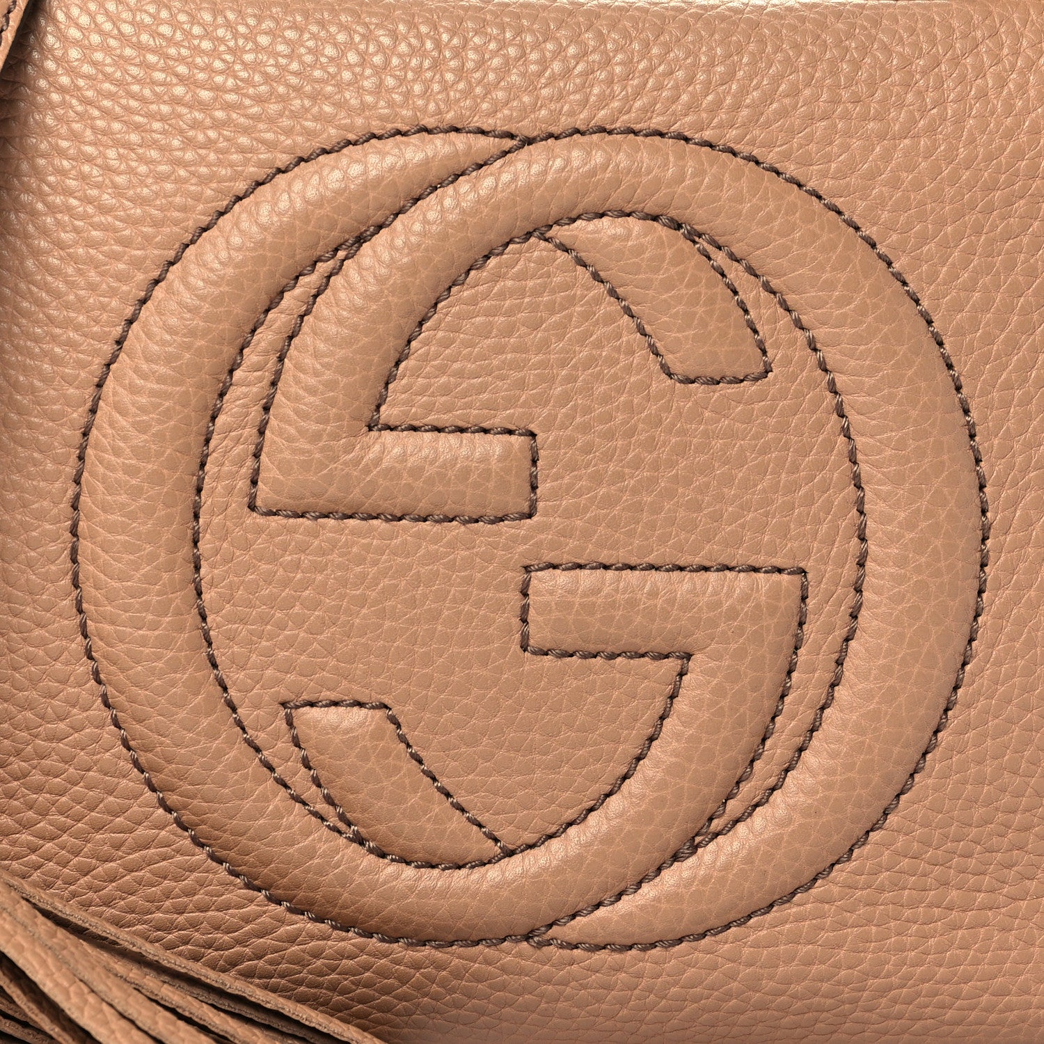 Gucci Pebbled Calfskin Small Soho Disco Bag Camelia 9 of 13