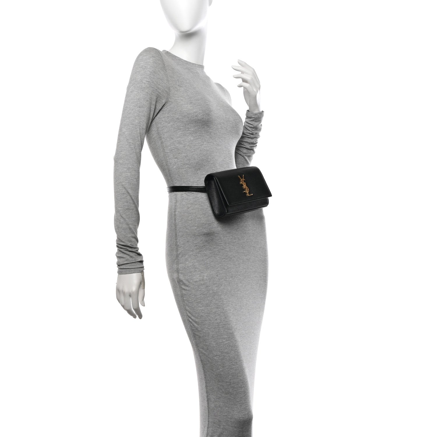 Saint Laurent Grain De Poudre Monogram Kate Belt Bag Black 2 of 10