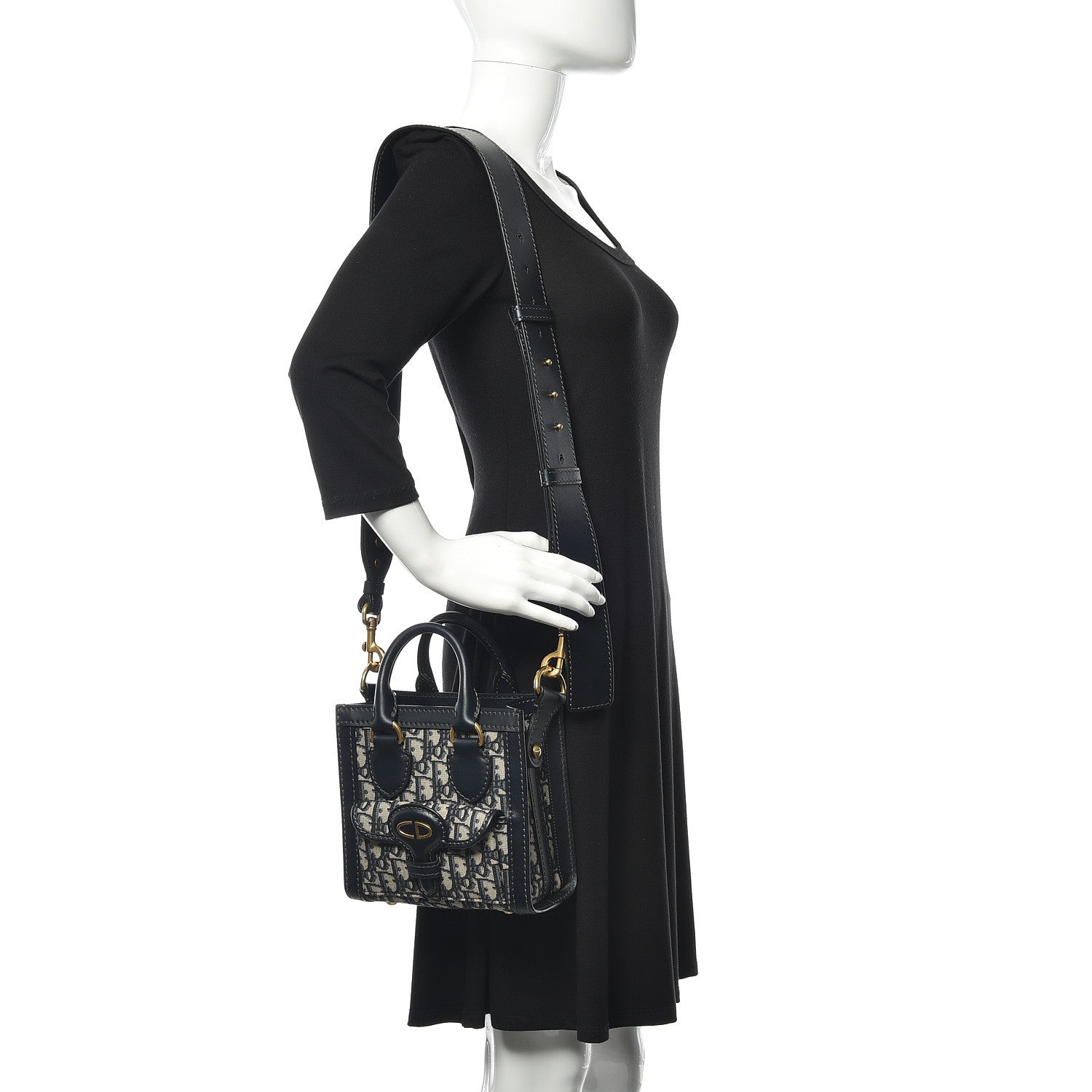 Christian Dior Oblique Mini Tote Bag Blue 2 of 12