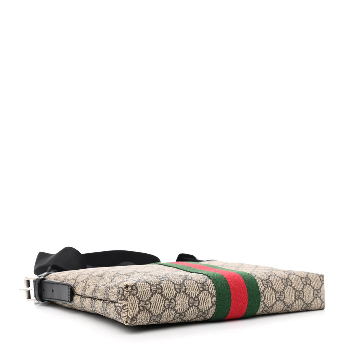 GG Supreme Monogram Web Messenger Bag Black