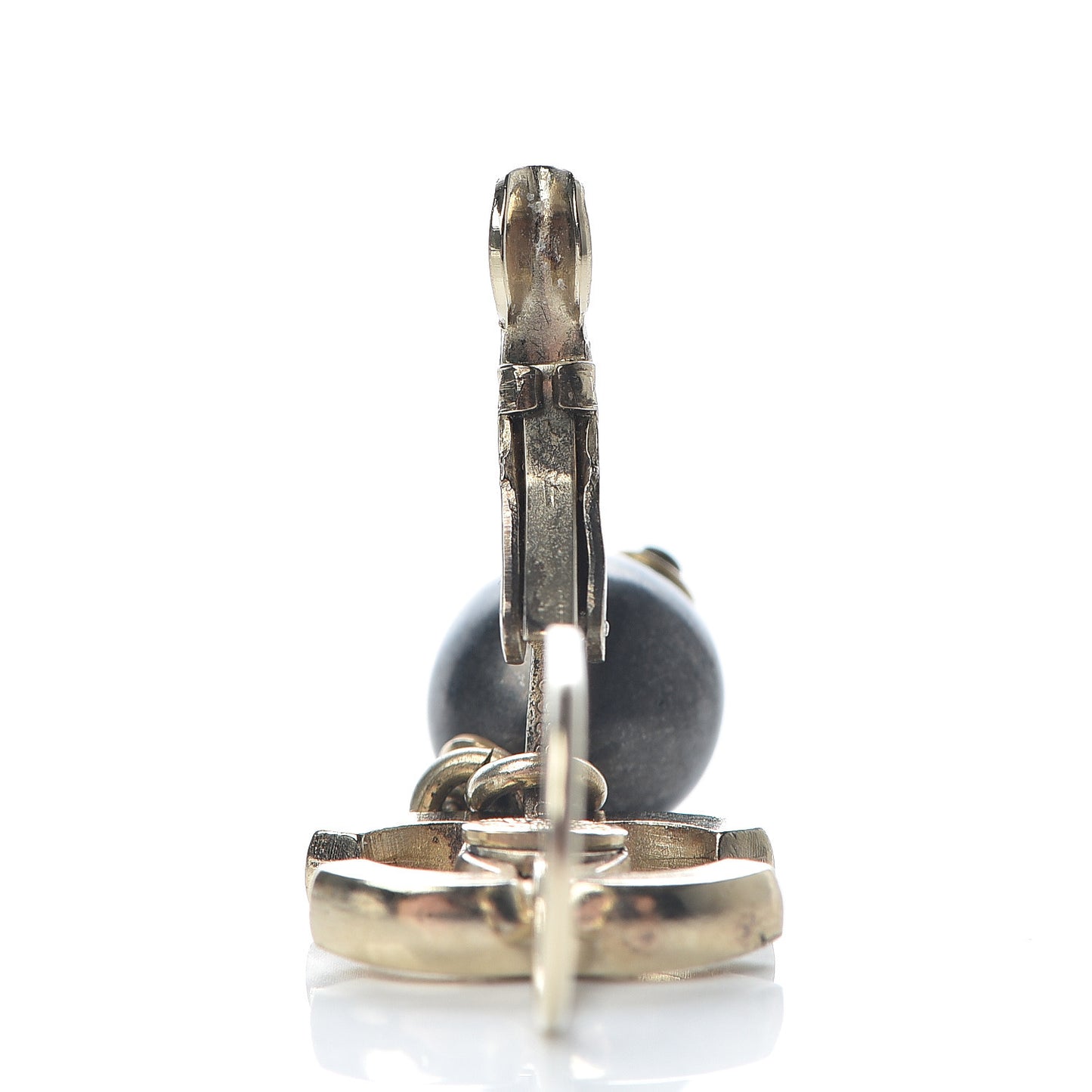 Bead CC Dangle Earrings Gold