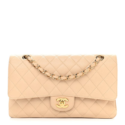 Chanel Caviar Quilted Medium Double Flap Beige 1 of 12