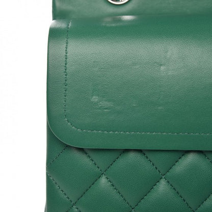 Chanel Lambskin Quilted Medium Double Flap Green 9 of 10