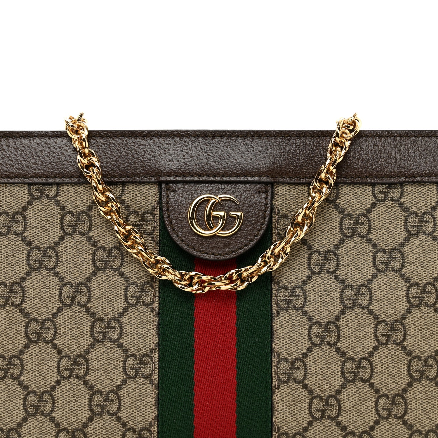 Gucci GG Supreme Monogram Web Small Ophidia Chain Shoulder Bag Brown 5 of 10