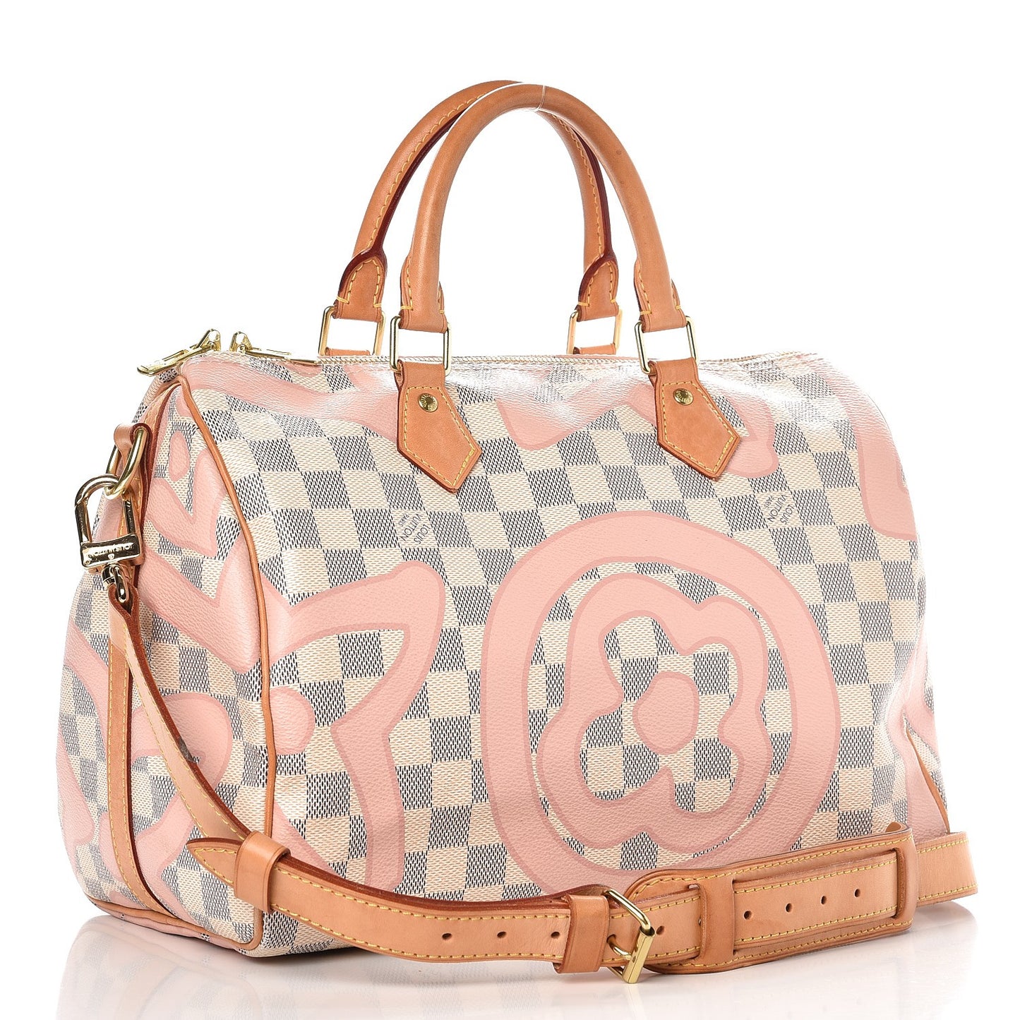 Damier Azur Tahitienne Speedy Bandouliere 30 Rose Ballerine