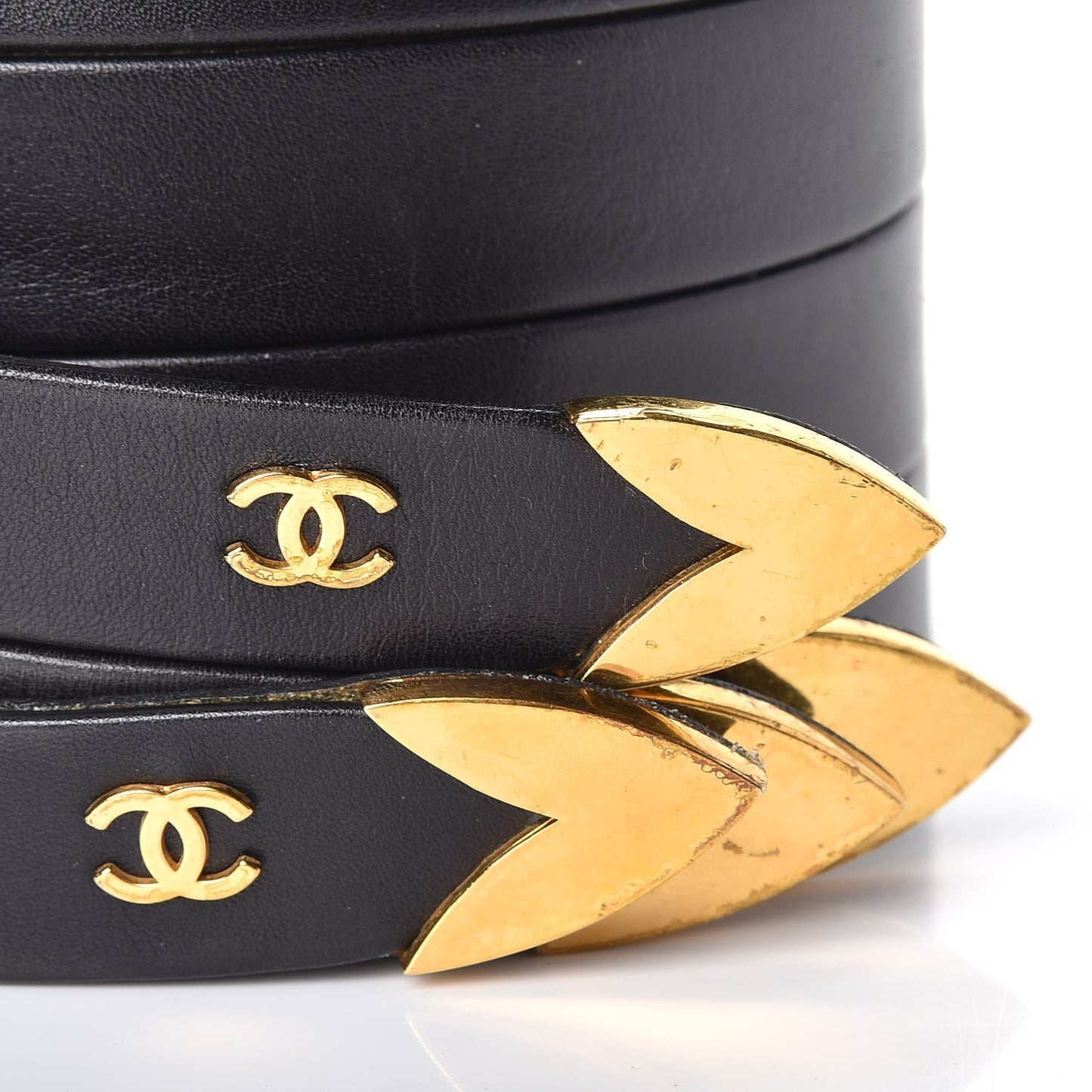 Lambskin CC Buckle Wide Belt 85 34 Black