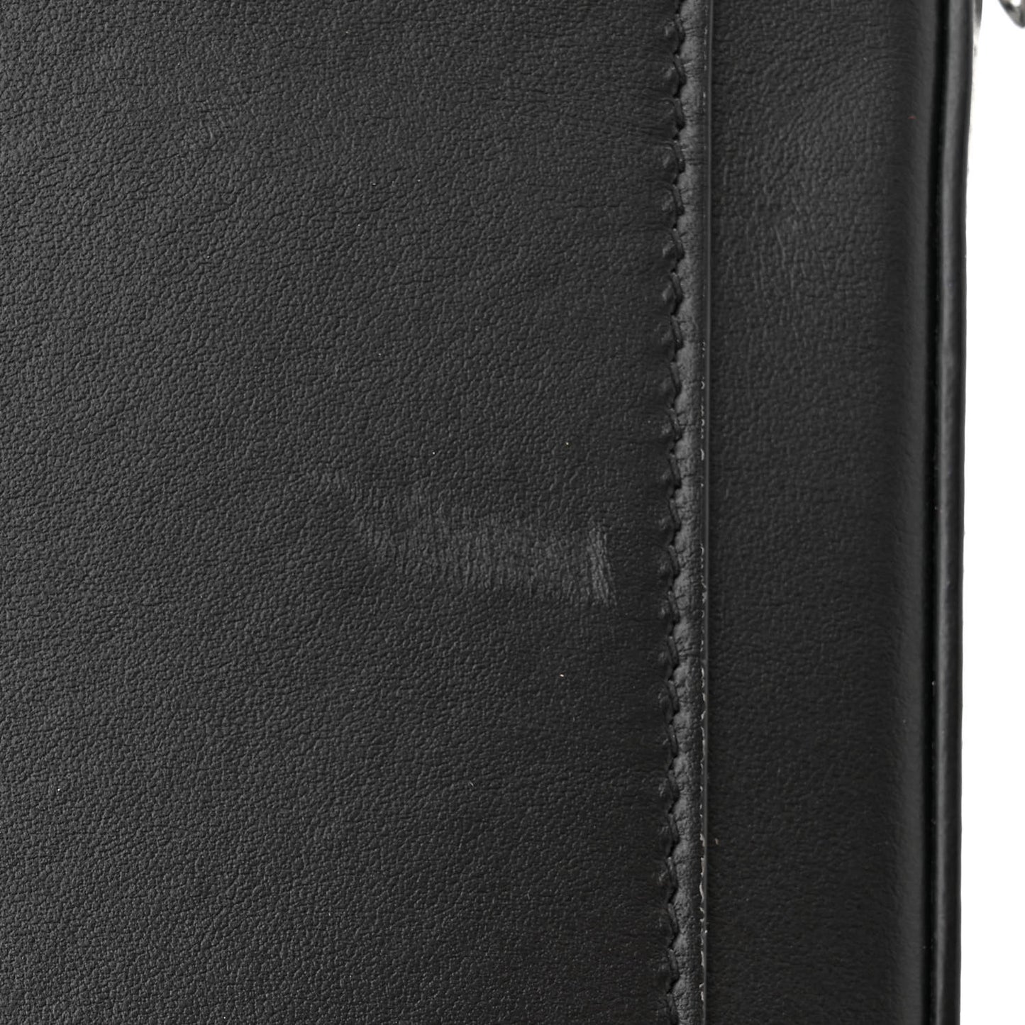 Calfskin Embossed DG Logo Crossbody Bag Black