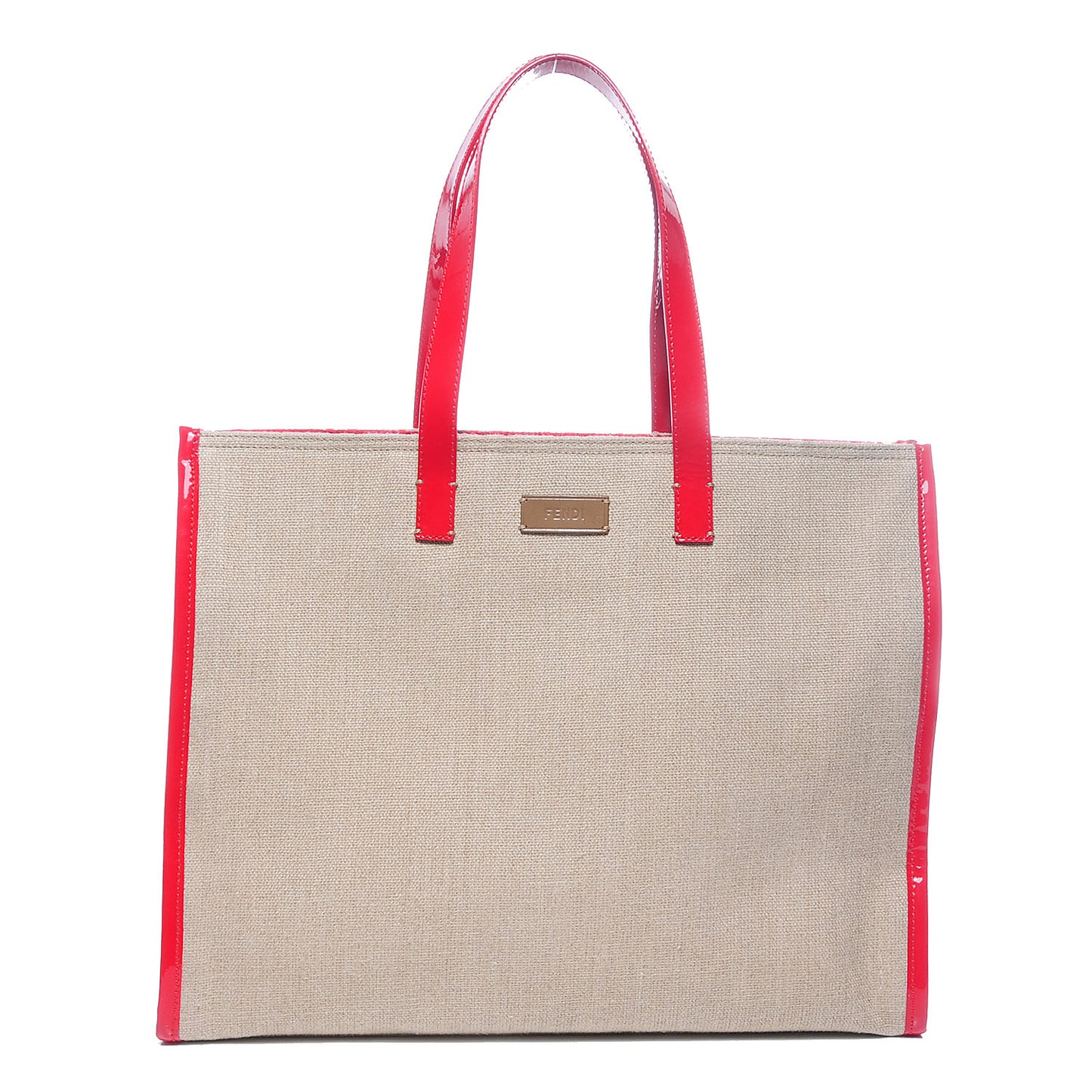Linen Patent FF Shopping Tote Fragola