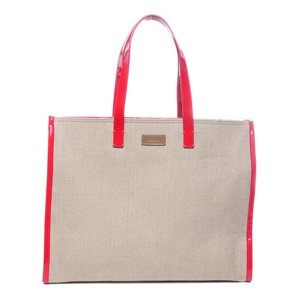 Fendi Linen Patent FF Shopping Tote Fragola 1 of 11