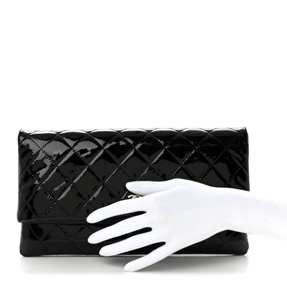 Chanel Patent Calfskin Quilted Beauty CC Clutch Black 2 of 8