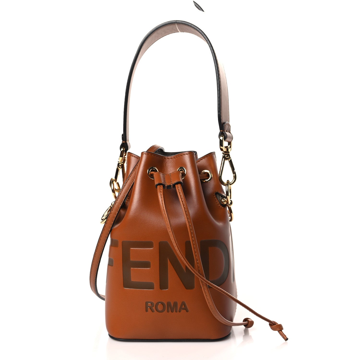 Fendi Vitello King F is Fendi Logo Embossed Mini Mon Tresor Bucket Bag Cuoio 1 of 9