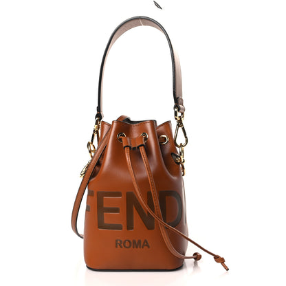 Fendi Vitello King F is Fendi Logo Embossed Mini Mon Tresor Bucket Bag Cuoio 1 of 9