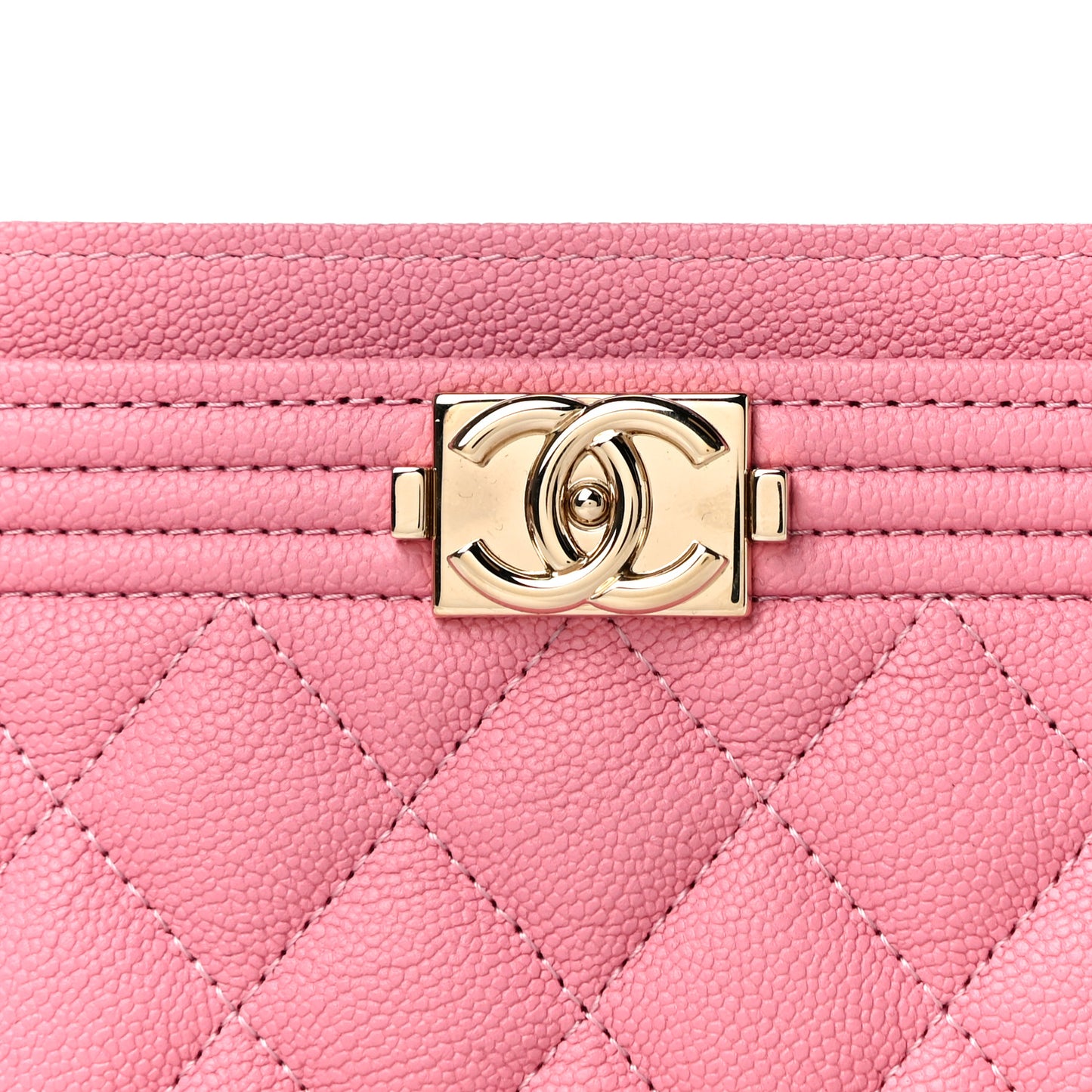 Caviar Quilted Boy Card Holder Pink