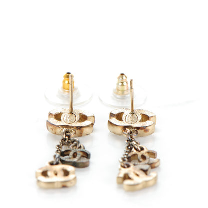 Chanel Crystal CC Dangle Earrings Gold 3 of 5