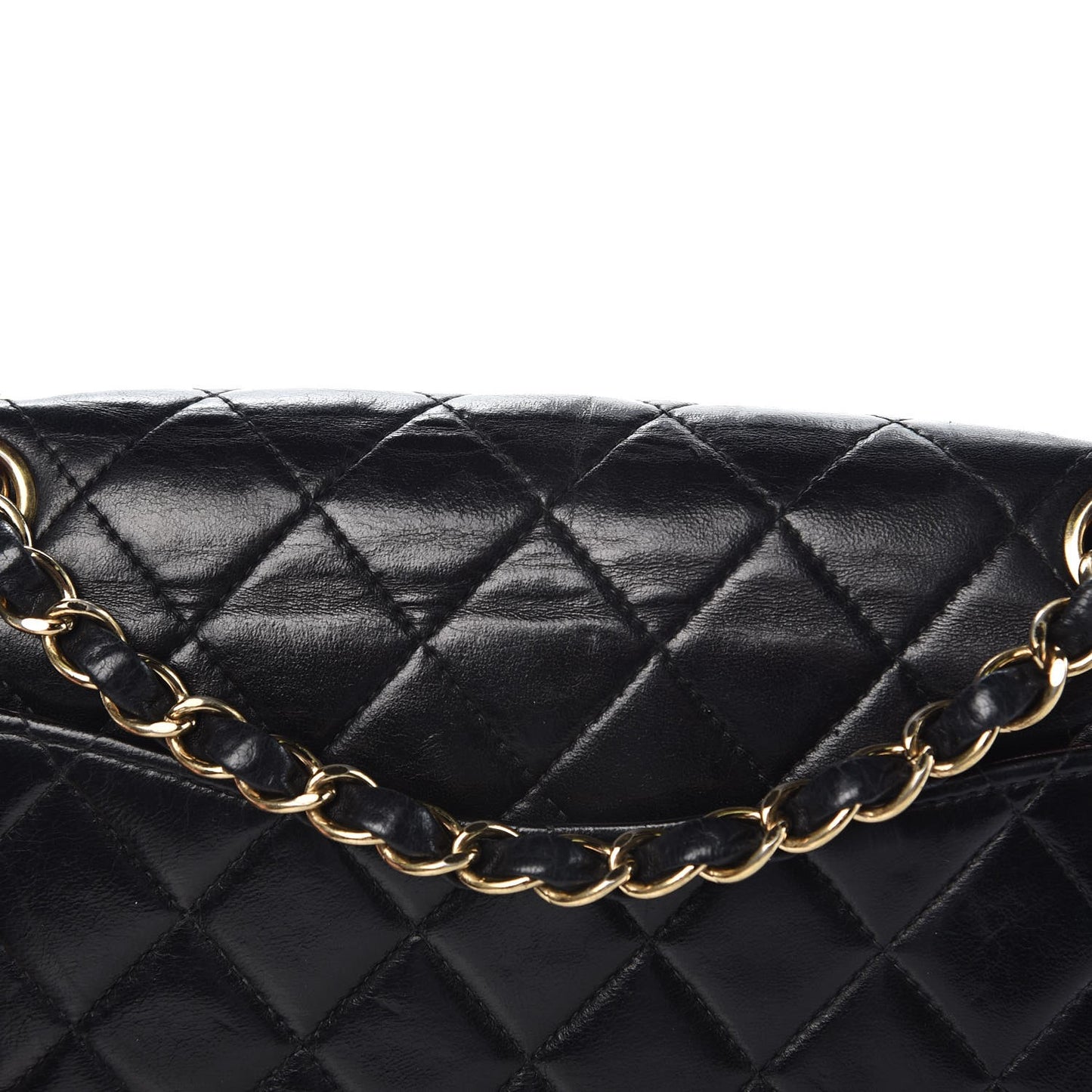 Lambskin Quilted Small Double Flap Black
