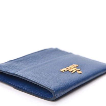 Prada Vitello Grain Zip Card Holder Bluette 7 of 9