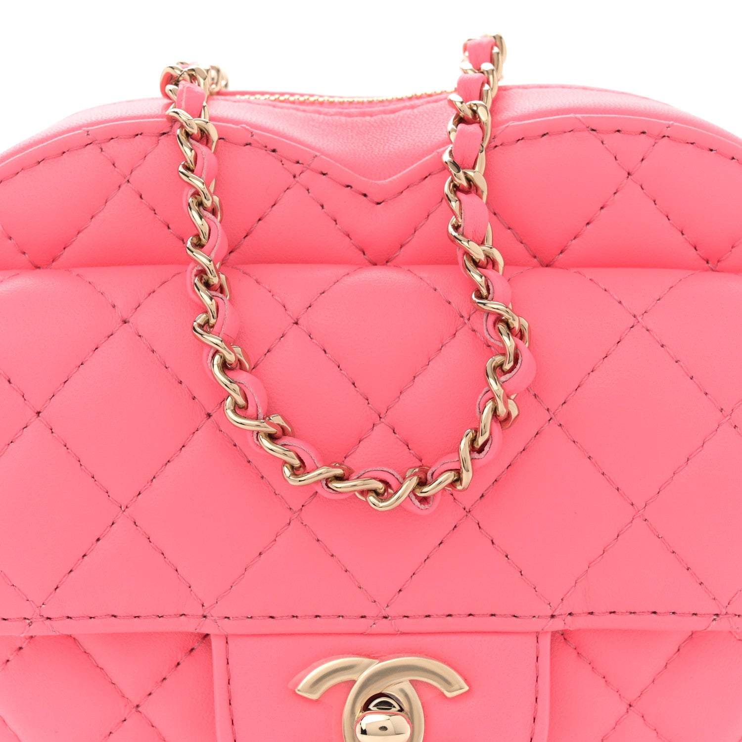 Chanel Lambskin Quilted CC In Love Heart Bag Pink 8 of 11