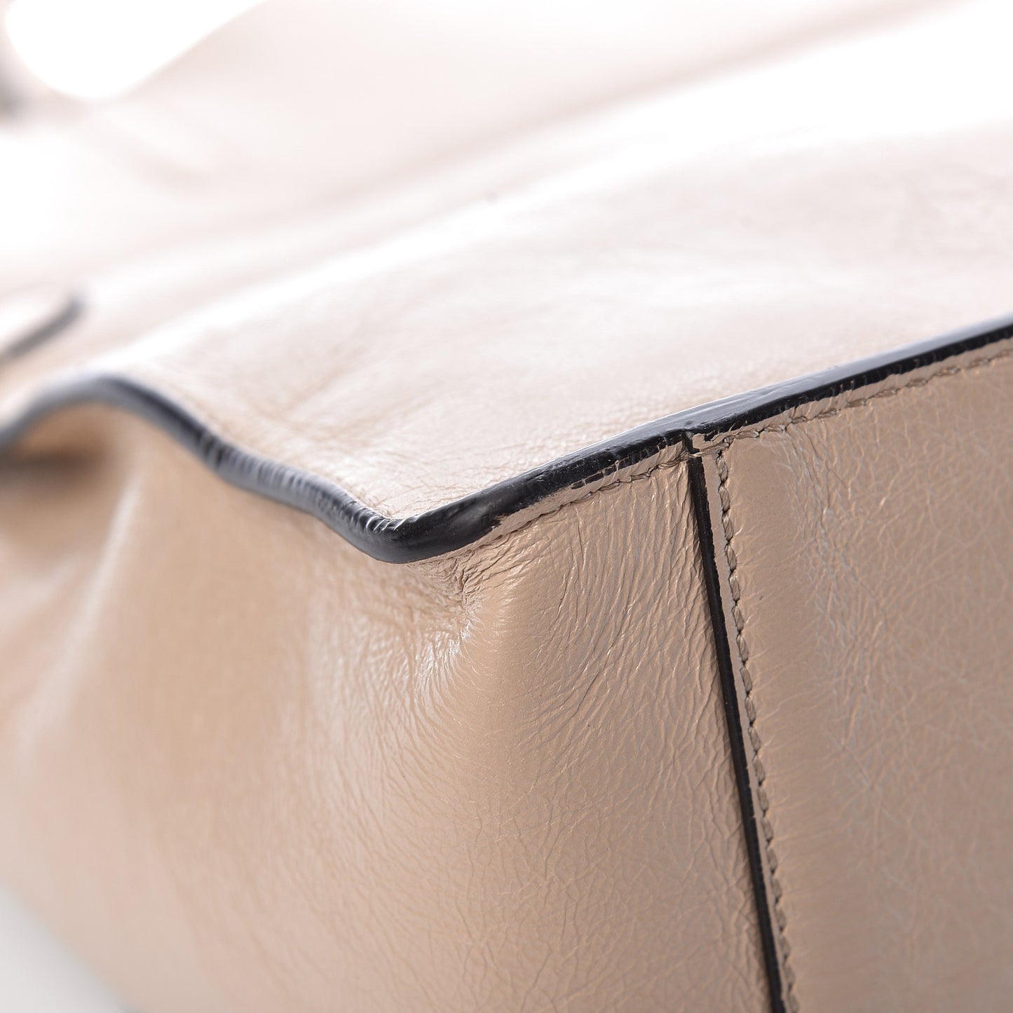 Agnello Old Shine Vitello Go Rain Large Flip Tote Amido Cocco
