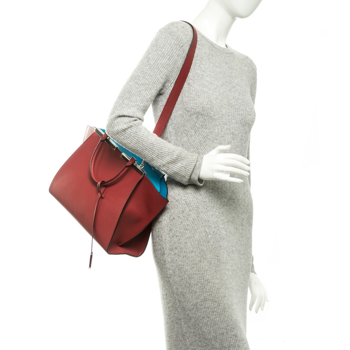 Vitello Dolce Shiny Nappa Petite 3Jours Tote Mattone Maldives