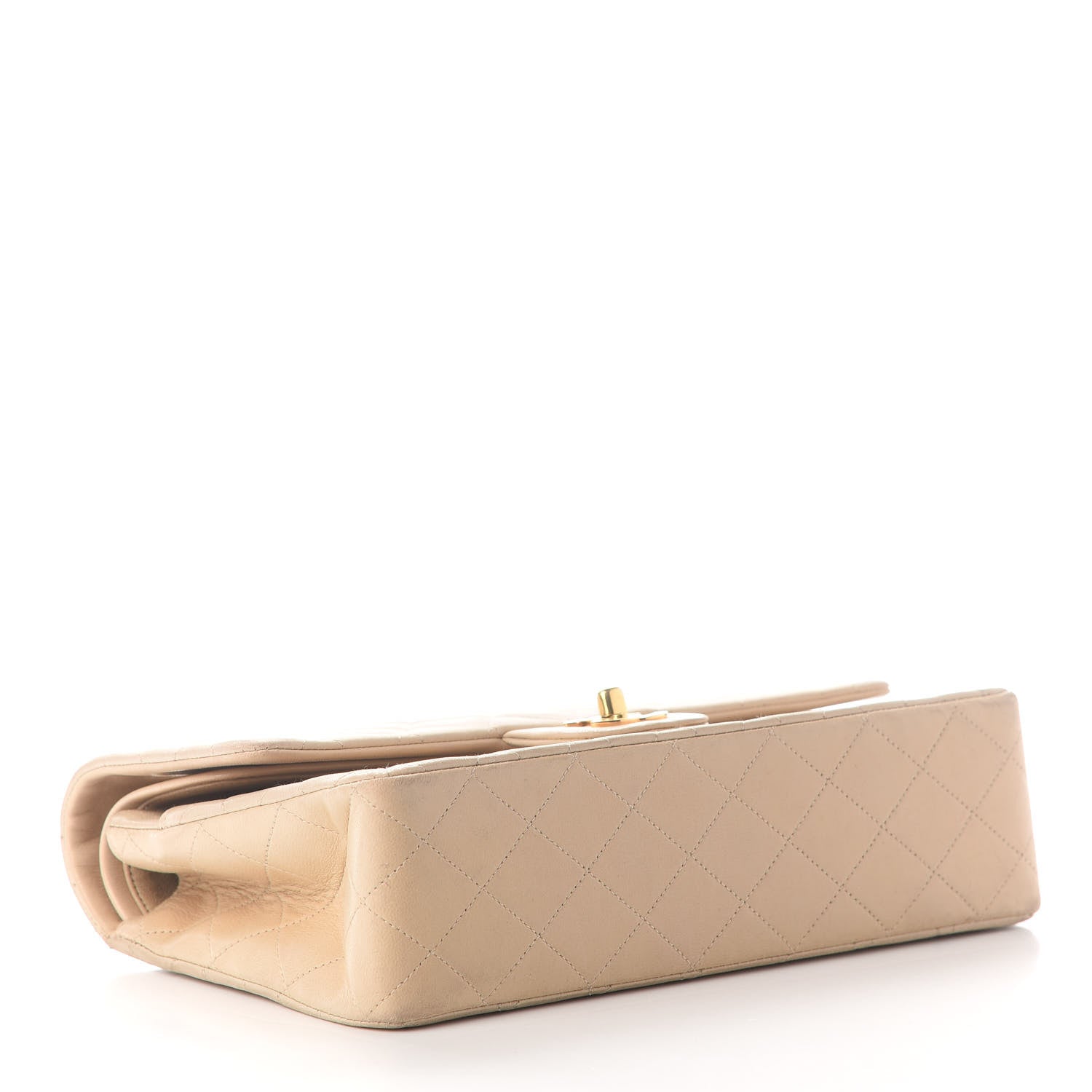 Chanel Lambskin Quilted Medium Double Flap Beige 3 of 9