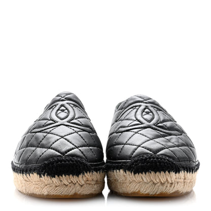 Chanel Lambskin Quilted CC Espadrilles 38 Black 2 of 10