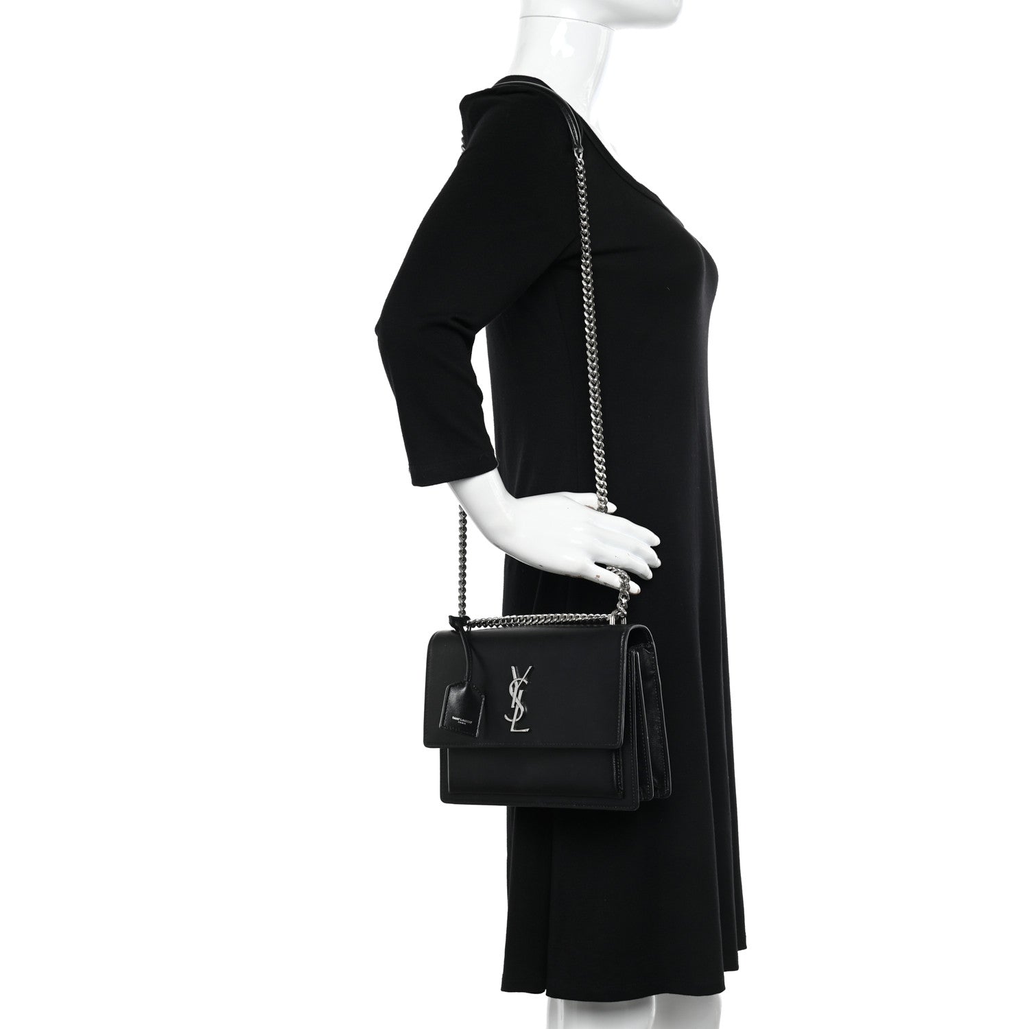 Saint Laurent Calfskin Medium Monogram Sunset Black 2 of 14
