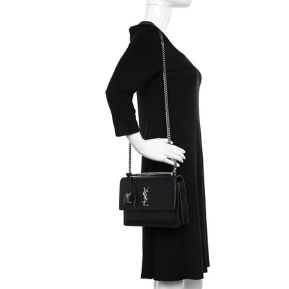 Saint Laurent Calfskin Medium Monogram Sunset Black 2 of 14