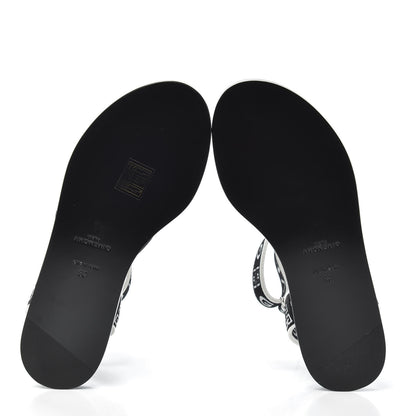 Givenchy Grosgrain Cross Logo Ankle Strap Sandals 38 Black White 6 of 6