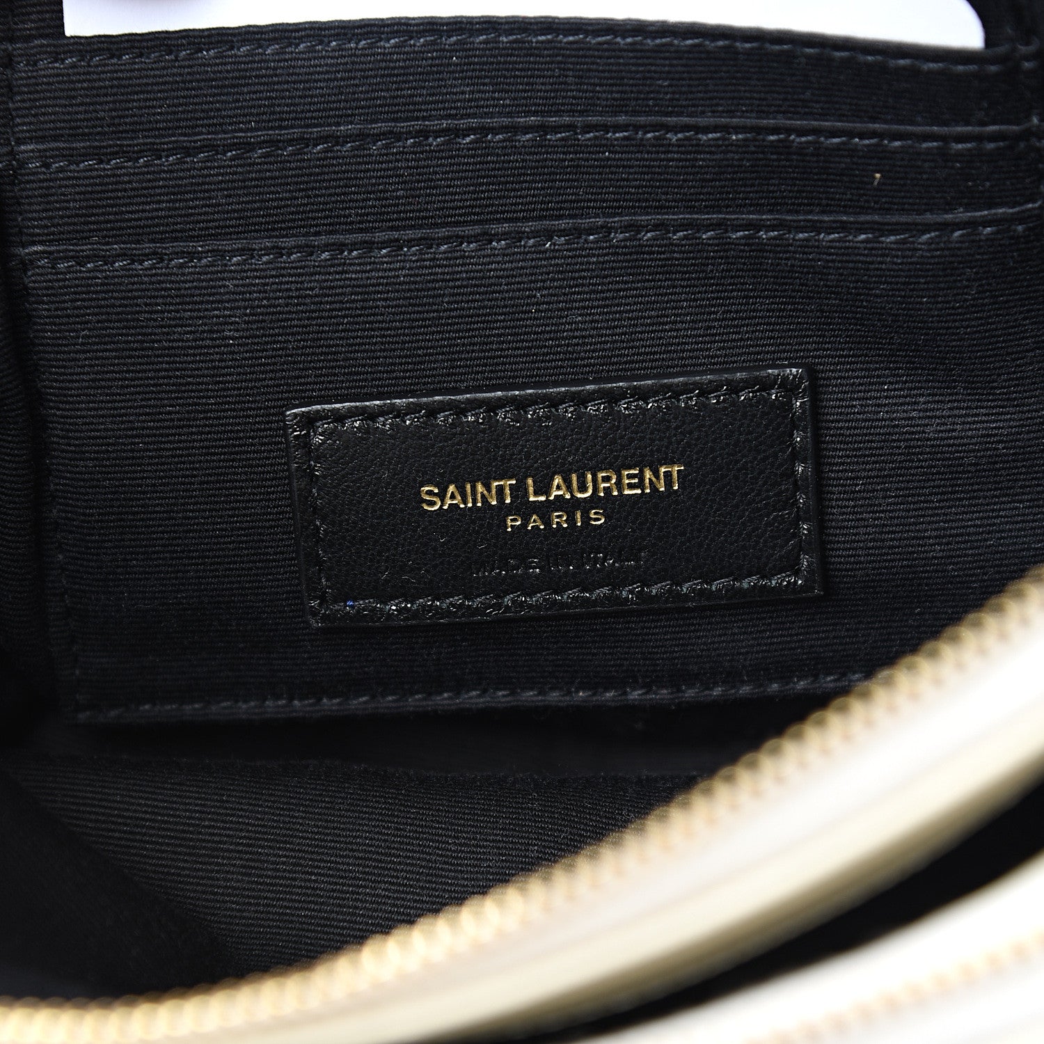 Saint Laurent Grained Lambskin Quilted Mini Becky Double Zip Bag Vintage White 7 of 11