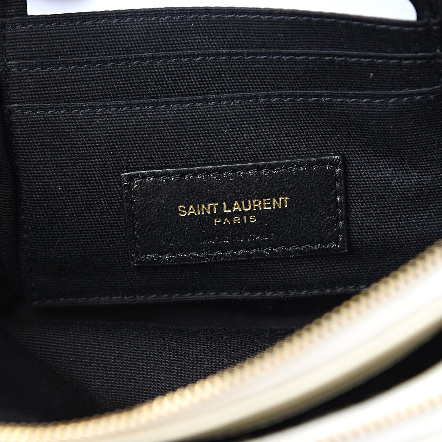 Grained Lambskin Quilted Mini Becky Double Zip Bag Vintage White