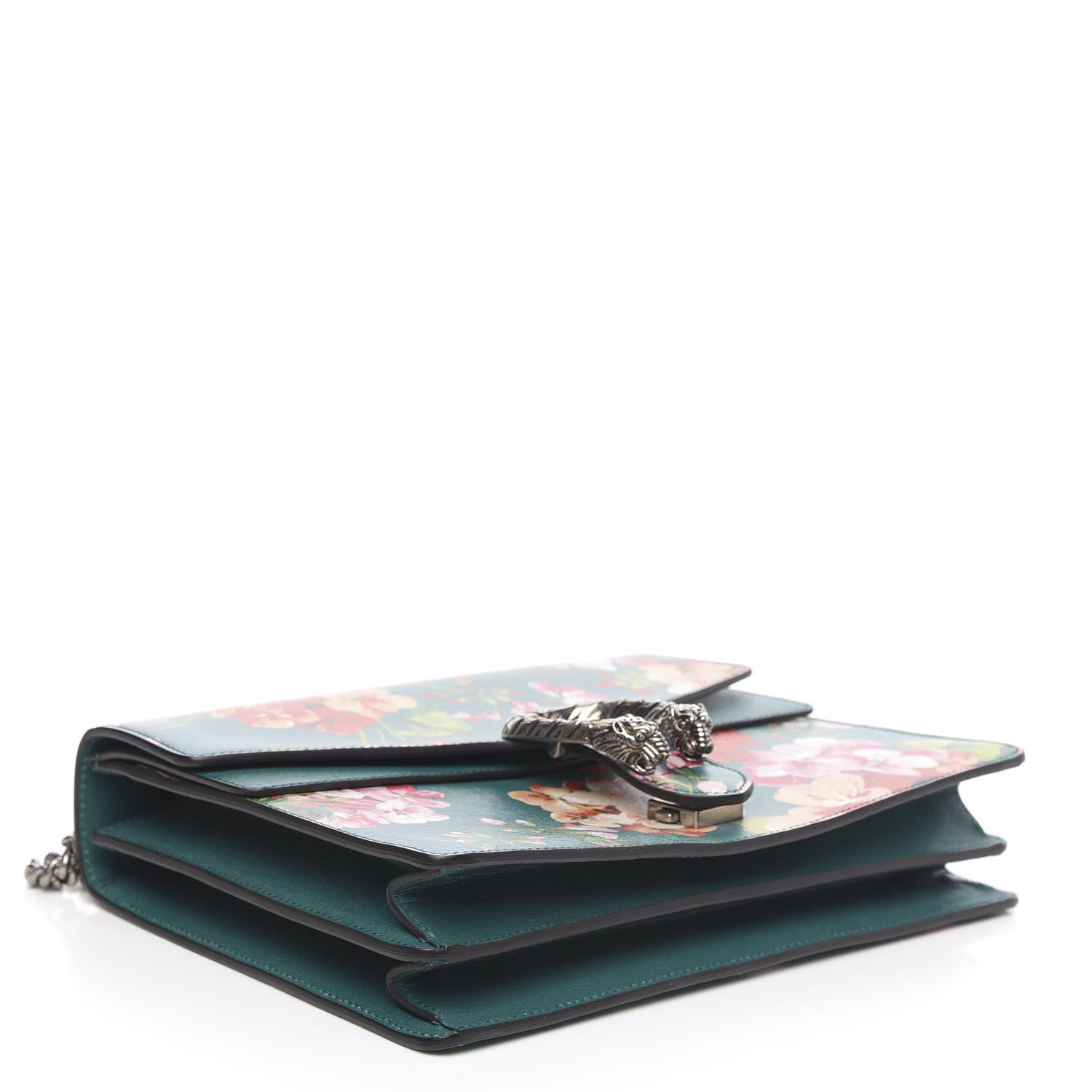 Gucci Calfskin Blooms Print Medium Dionysus Shoulder Bag Bright Emerald Multicolor 4 of 10