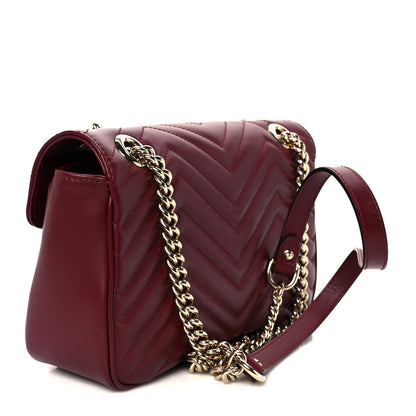 Gucci Calfskin Matelasse Small GG Marmont Shoulder Bag Rosso Ancora 3 of 10