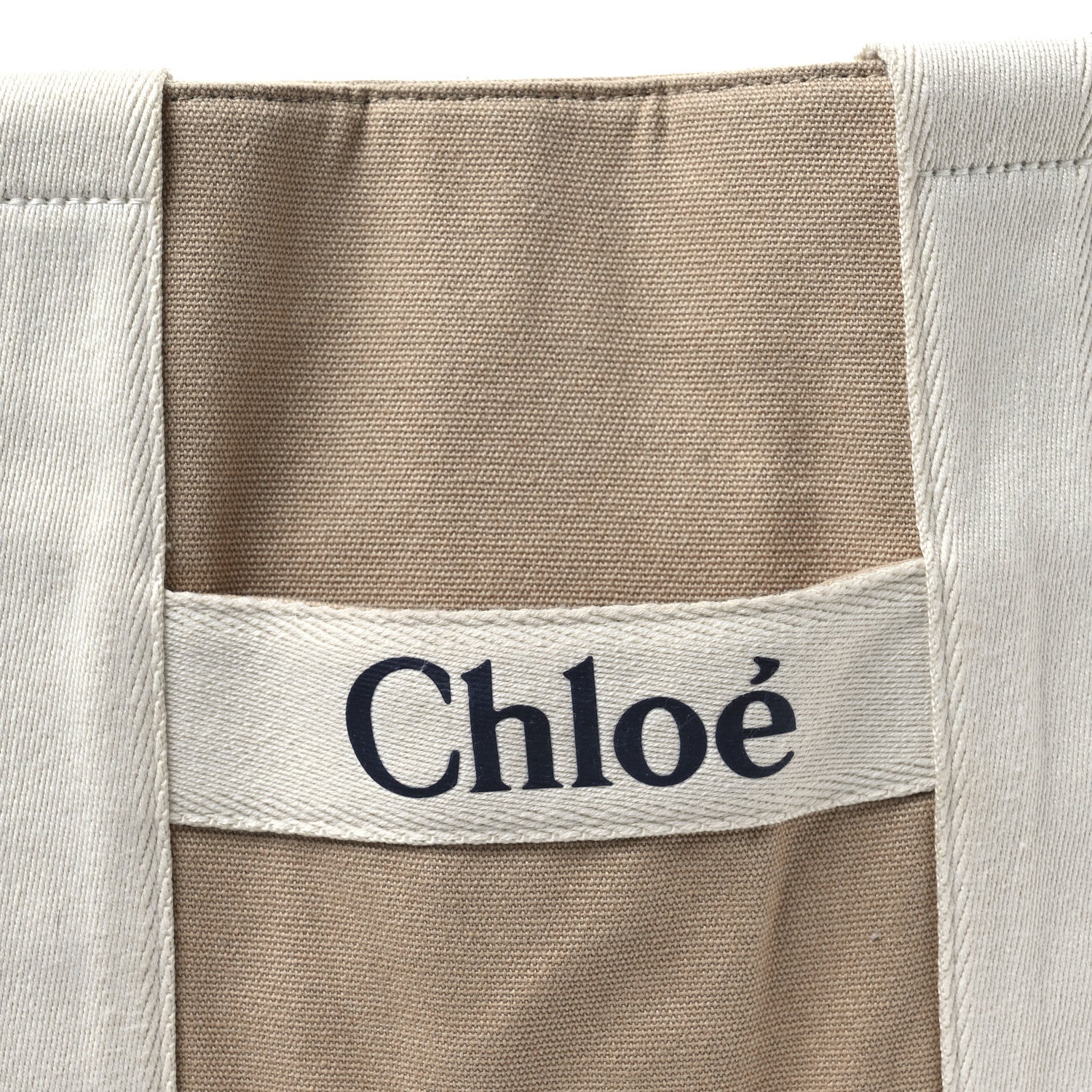 Chloe Cotton Calfskin Diaper Bag White Brown 10 of 15