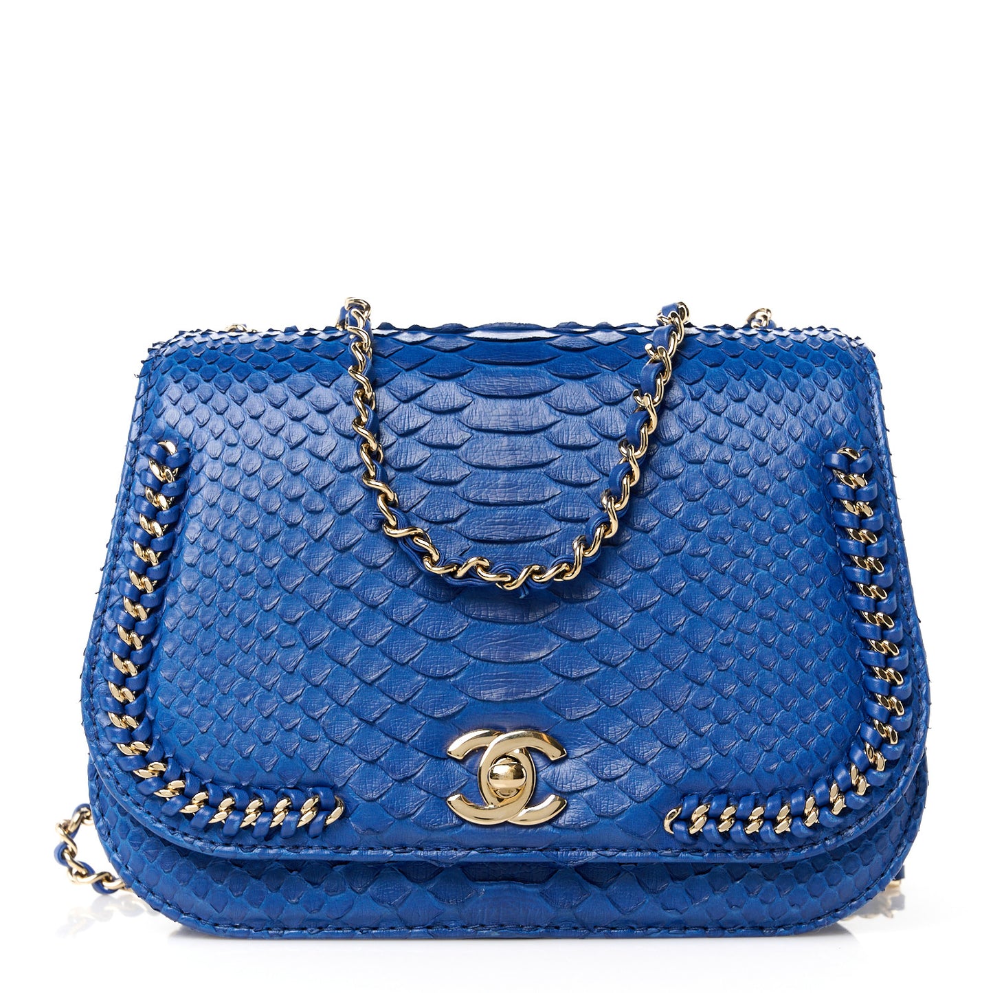 Snakeskin Small Braided Chic Flap Blue