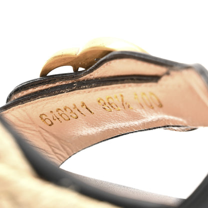 Gucci Galassia Aitana Espadrille 10/95mm Wedge Sandals 36.5 Black 11 of 12