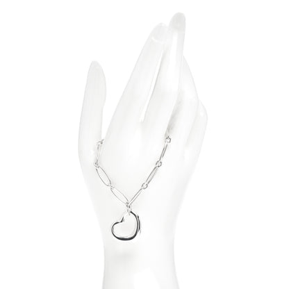 Tiffany Sterling Silver Elsa Peretti Open Heart Oval Link Charm Bracelet 2 of 4