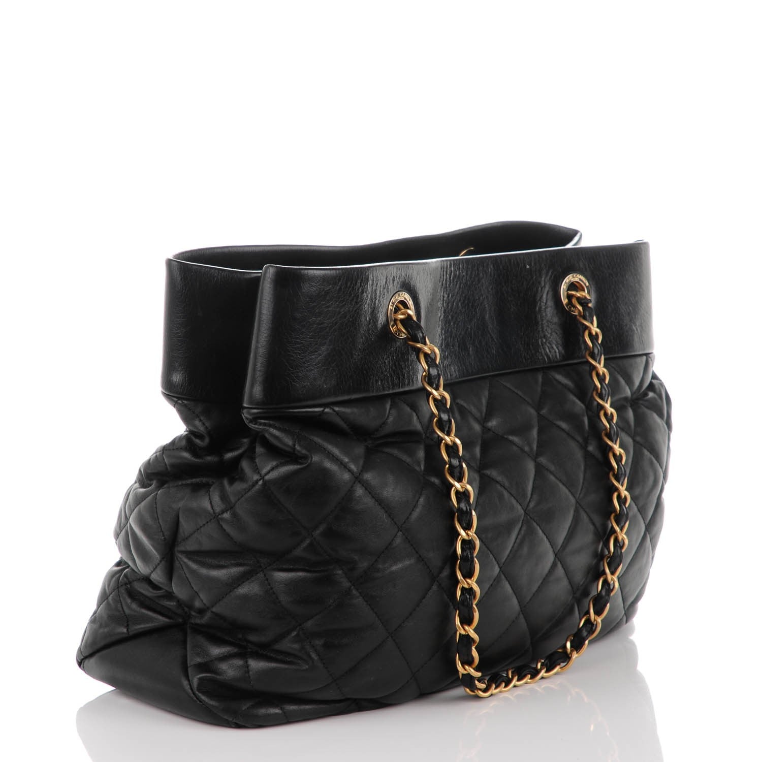 Chanel Calfskin Quilted Large Soft Elegance Tote Black 3 of 9