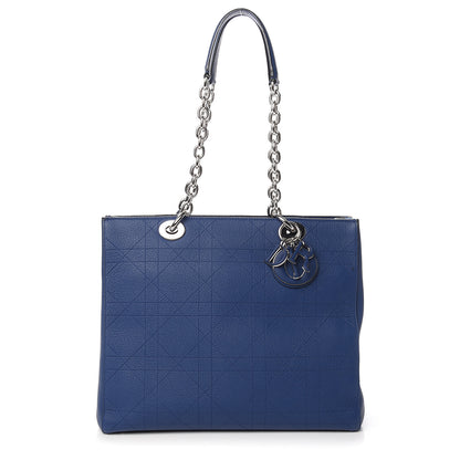 Christian Dior Grained Calfskin Cannage Medium Ultradior Tote Blue 1 of 10