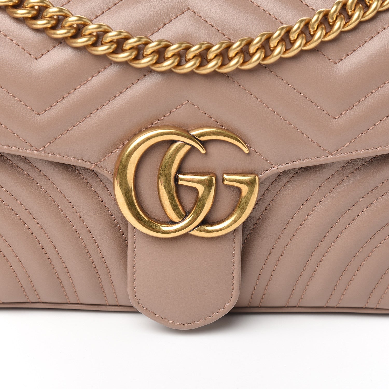 Gucci Calfskin Matelasse Small GG Marmont Shoulder Bag Porcelain Rose 9 of 9
