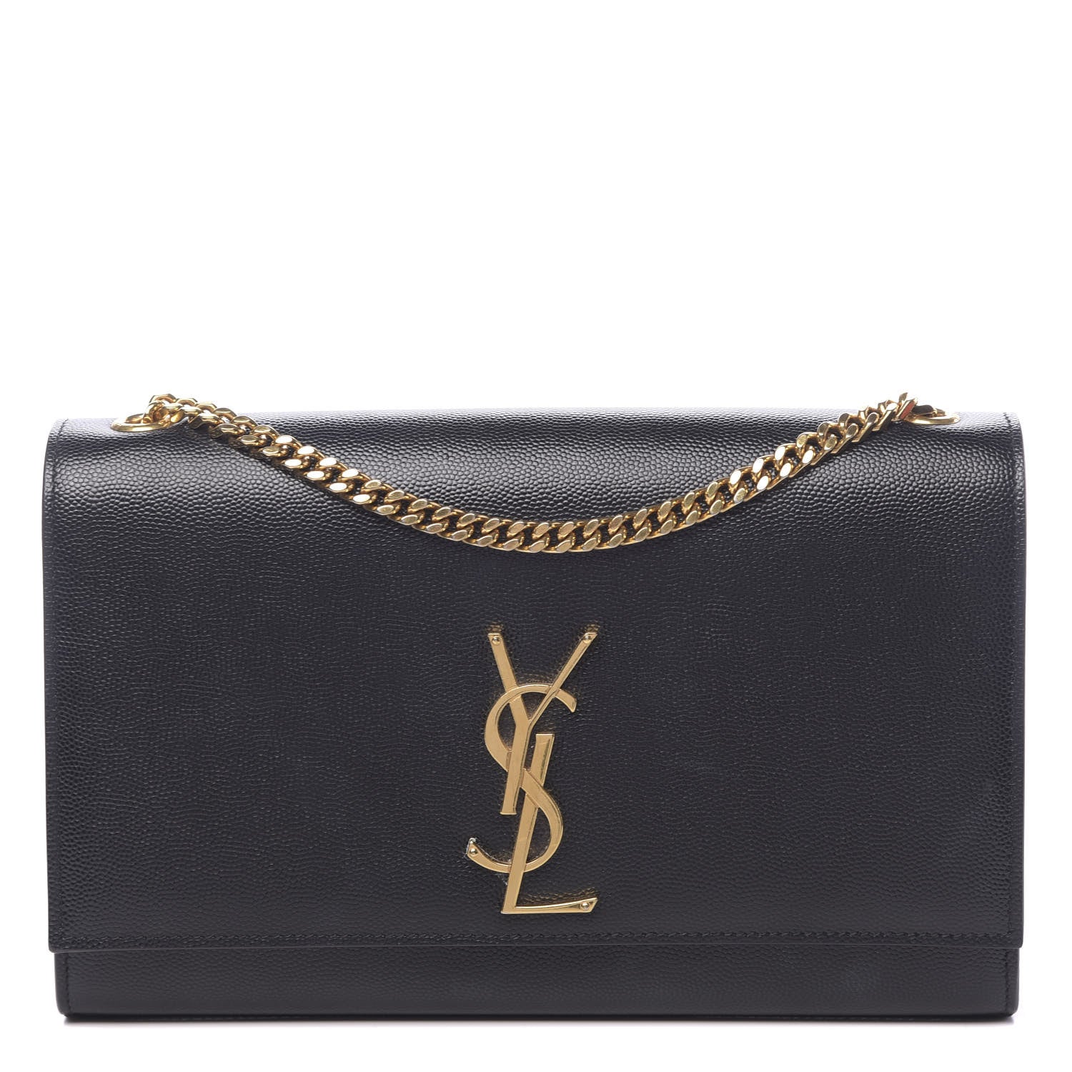 Saint Laurent Grain De Poudre Medium Classic Monogram Kate Satchel Black 1 of 10