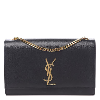 Saint Laurent Grain De Poudre Medium Classic Monogram Kate Satchel Black 1 of 10