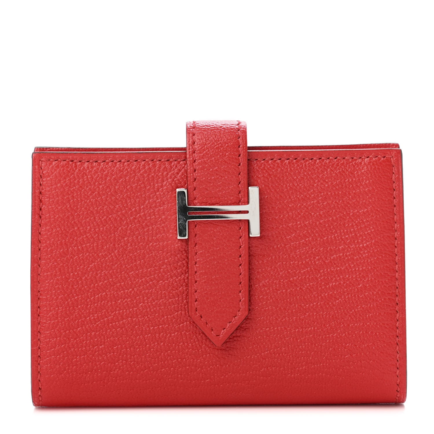 Hermes Chevre Mysore Mini Bearn Wallet Rouge De Coeur 1 of 4