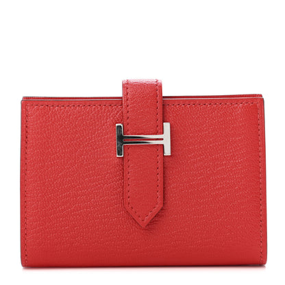 Hermes Chevre Mysore Mini Bearn Wallet Rouge De Coeur 1 of 4