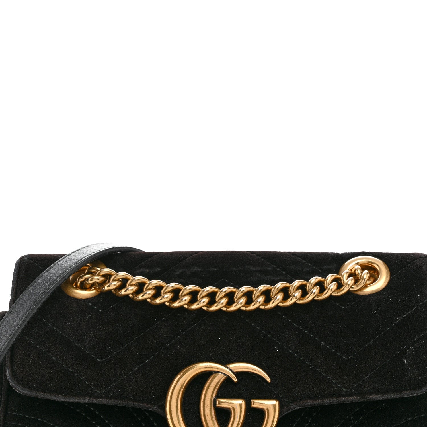 Gucci Velvet Matelasse Mini GG Marmont Shoulder Bag Black 9 of 15