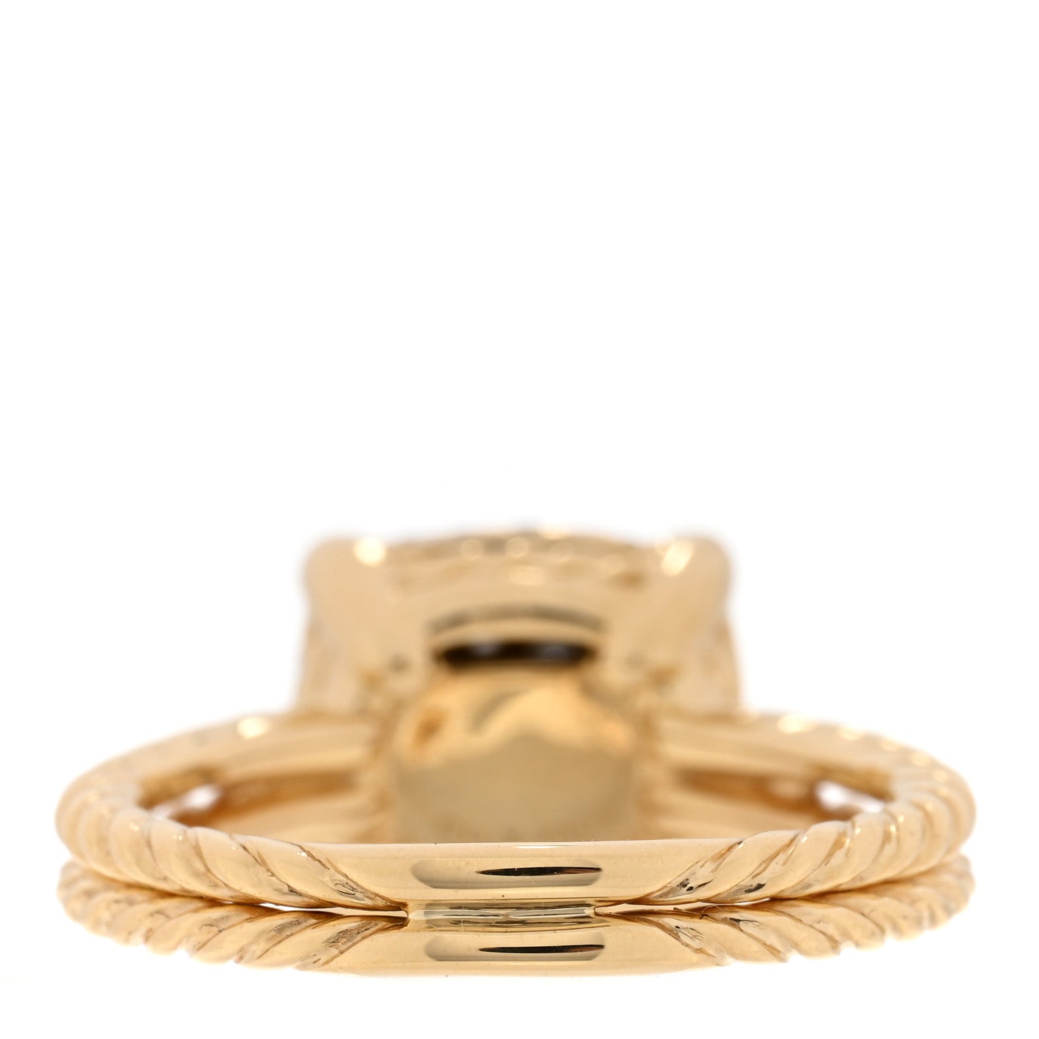 David Yurman 18K Yellow Gold Diamond 11mm Chatelaine Full Pave Ring 54 6.75 3 of 4