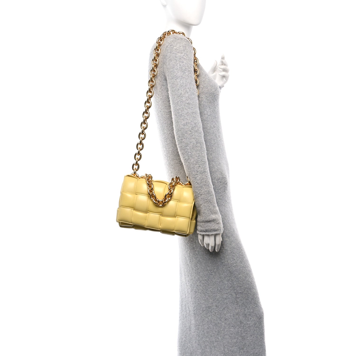 Bottega Veneta Lambskin Maxi Intreccio Padded Chain Cassette Crossbody Bag Corn 2 of 9